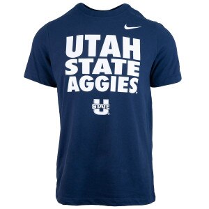 Nike bold utah state aggies navy unisex t-shirt